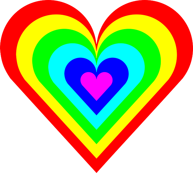 Color, Heart, Rainbow - Colorful Heart Clipart - Png Download (640x571), Png Download