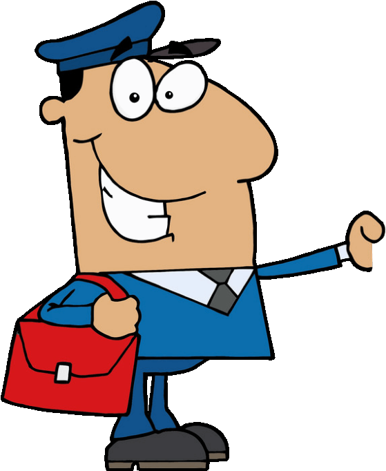 Transparent Mail Man Png - Mail Man Cartoon Clipart (559x682), Png Download