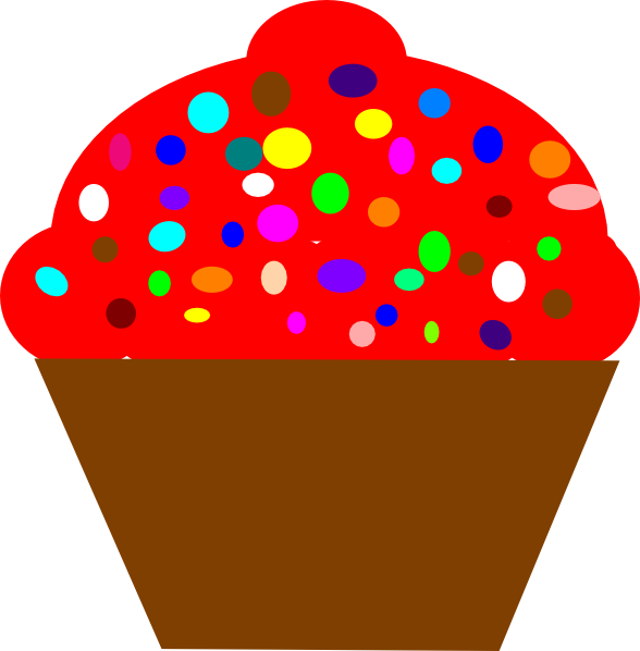 Clipart Blue Cupcake With Sprinkles - Png Download (588x598), Png Download
