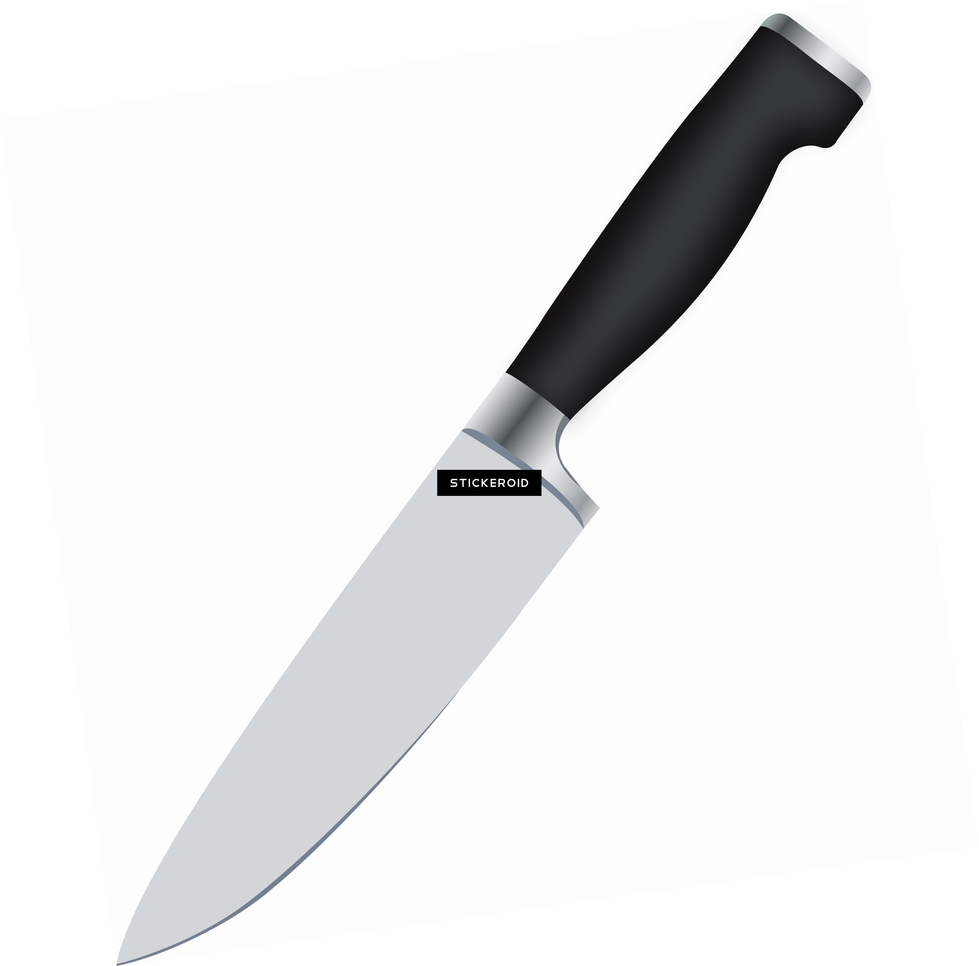 Knife Clipart Black And White , Png Download - Kitchen Knife Transparent Background (3379x3335), Png Download