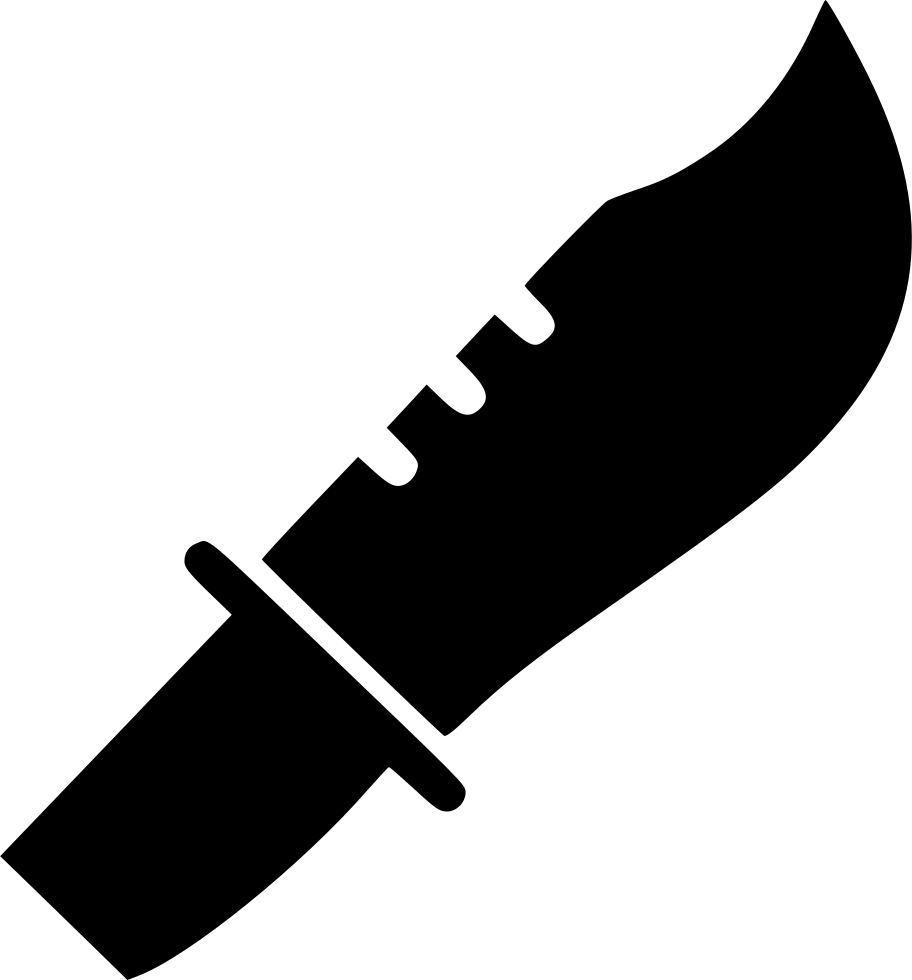 Transparent Chef Knife Clipart Black And White - Vector Png Knife (912x980), Png Download