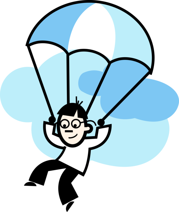 Transparent Parachute Clipart Png - Paragliding Clipart (592x700), Png Download