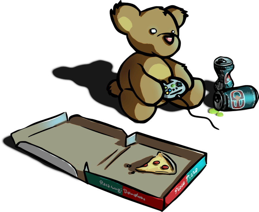 Teddy Gamer Clipart (900x738), Png Download