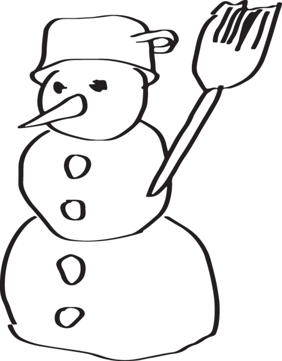Snowman Png Sketch Clipart (580x742), Png Download