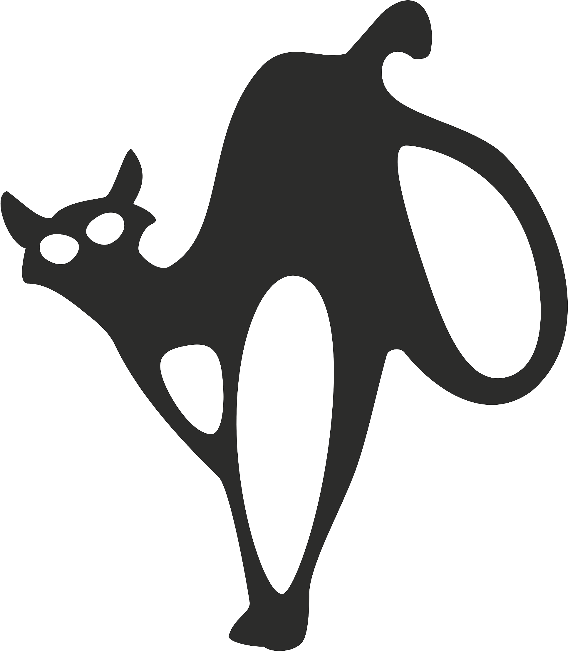 Clipart Halloween Black Cat - Black Cat - Png Download (2000x2280), Png Download