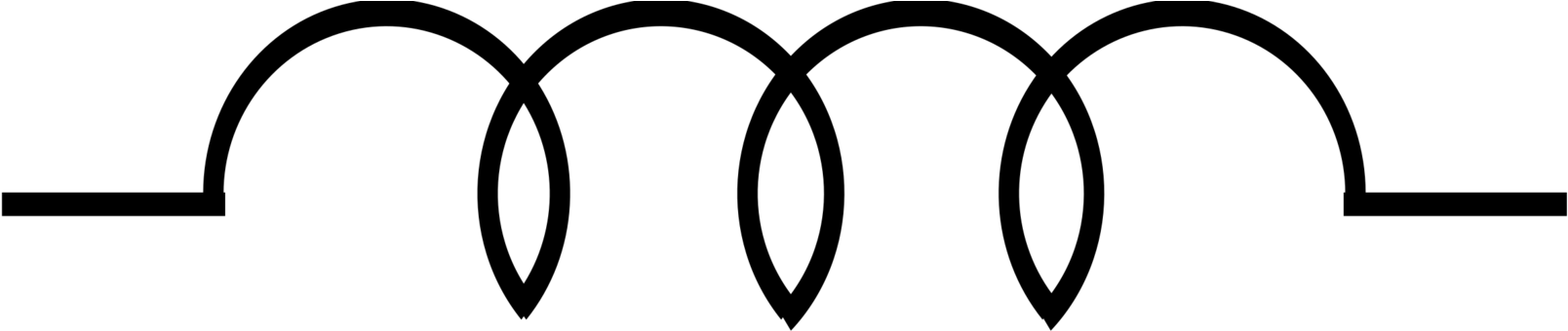 Black Amp White Clipart Circuit Diagram - Inductor Symbol No Background - Png Download (1629x340), Png Download
