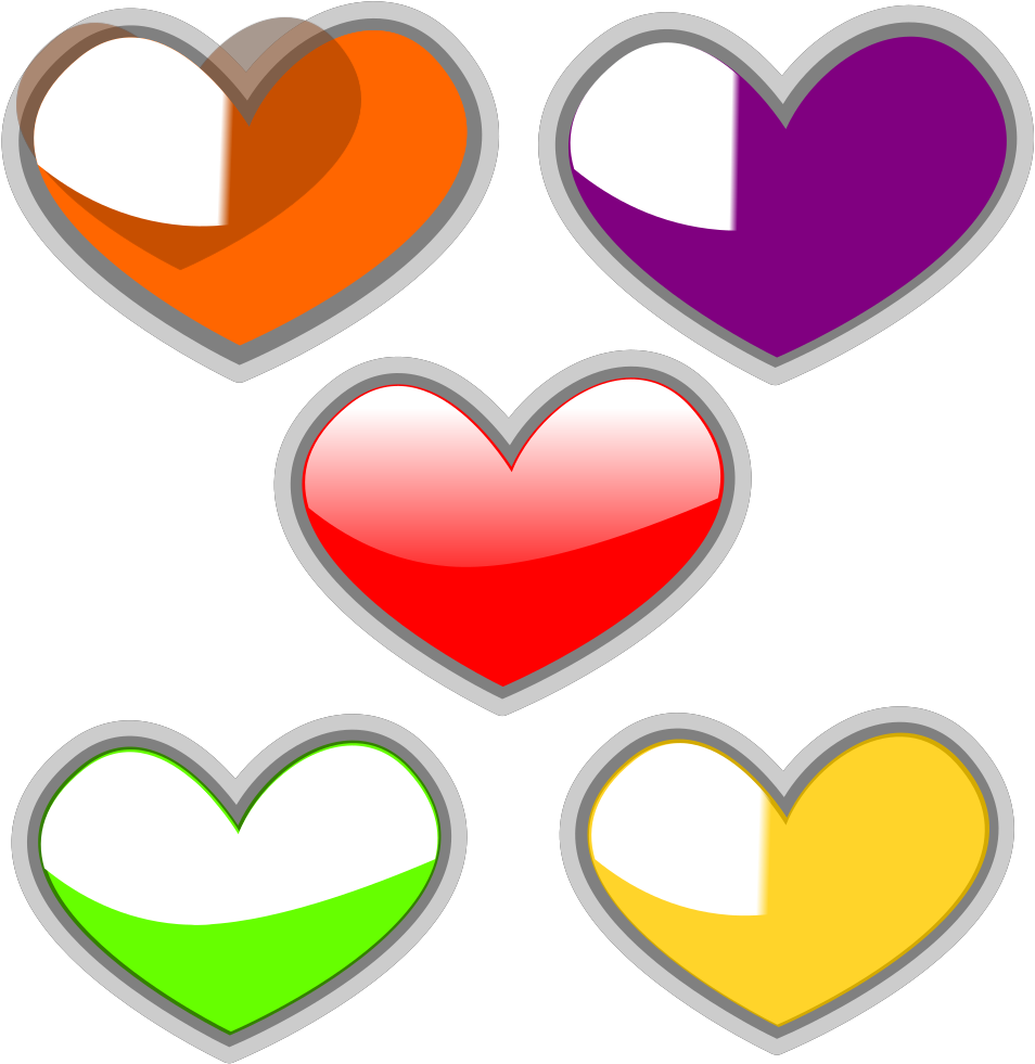 Hearts Multi Colored Glossy Svg Clip Arts - Water Filter Certification - Png Download (1024x1024), Png Download