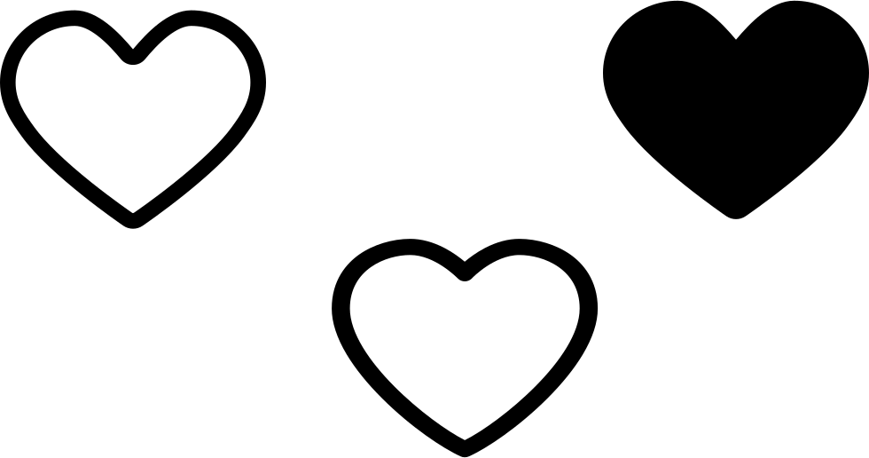 Png File Svg - Transparent Hollow Heart Clipart (980x516), Png Download