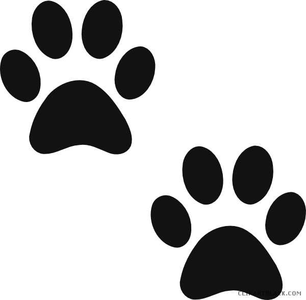 Paw Print Animal Free Black White Clipart Images Clipartblack - Puppy Paw Print Svg - Png Download (600x588), Png Download