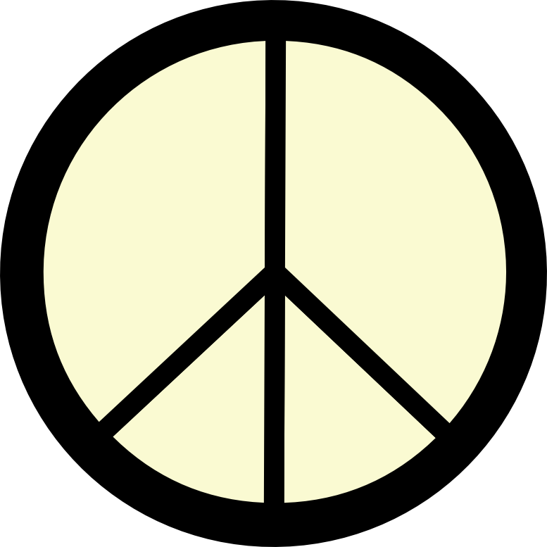Peace Sign Clipart Half - Peace Symbol - Png Download (777x777), Png Download