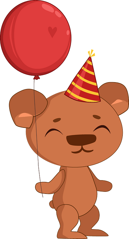 Birthday Bear Clipart - Cartoon - Png Download (434x800), Png Download