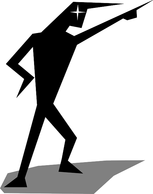 Man, Pointing, Posing, Human, Attack - Stick Figure Pointing Png Clipart (503x640), Png Download