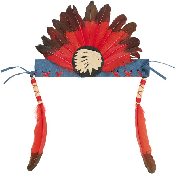 Transparent Indian Feather Clipart - Indian Feather Headband Png (608x604), Png Download