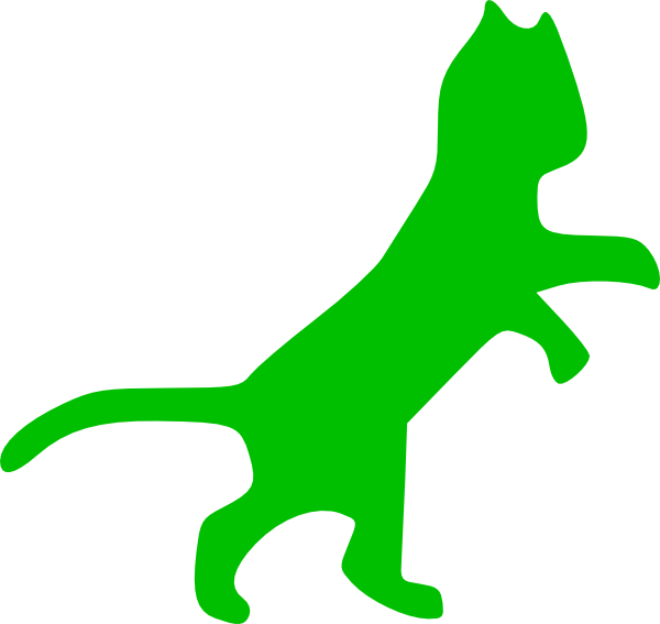 Green Cat Clipart - Png Download (600x567), Png Download