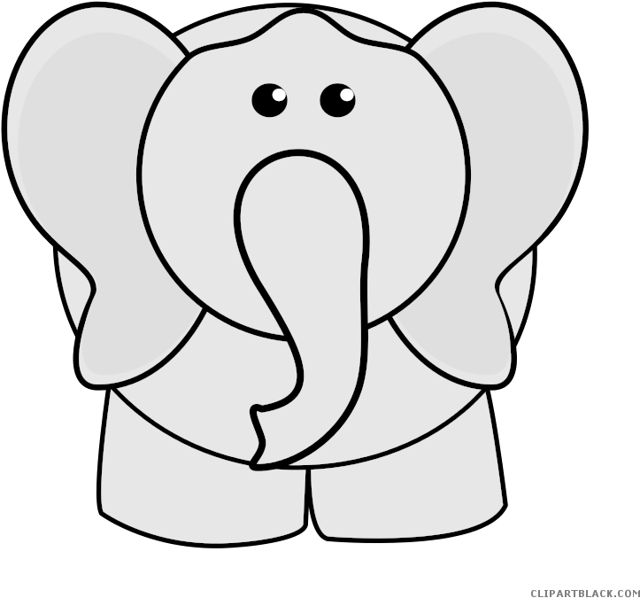 Elephant High Quality Animal Free Black White Clipart - Png Download (723x675), Png Download