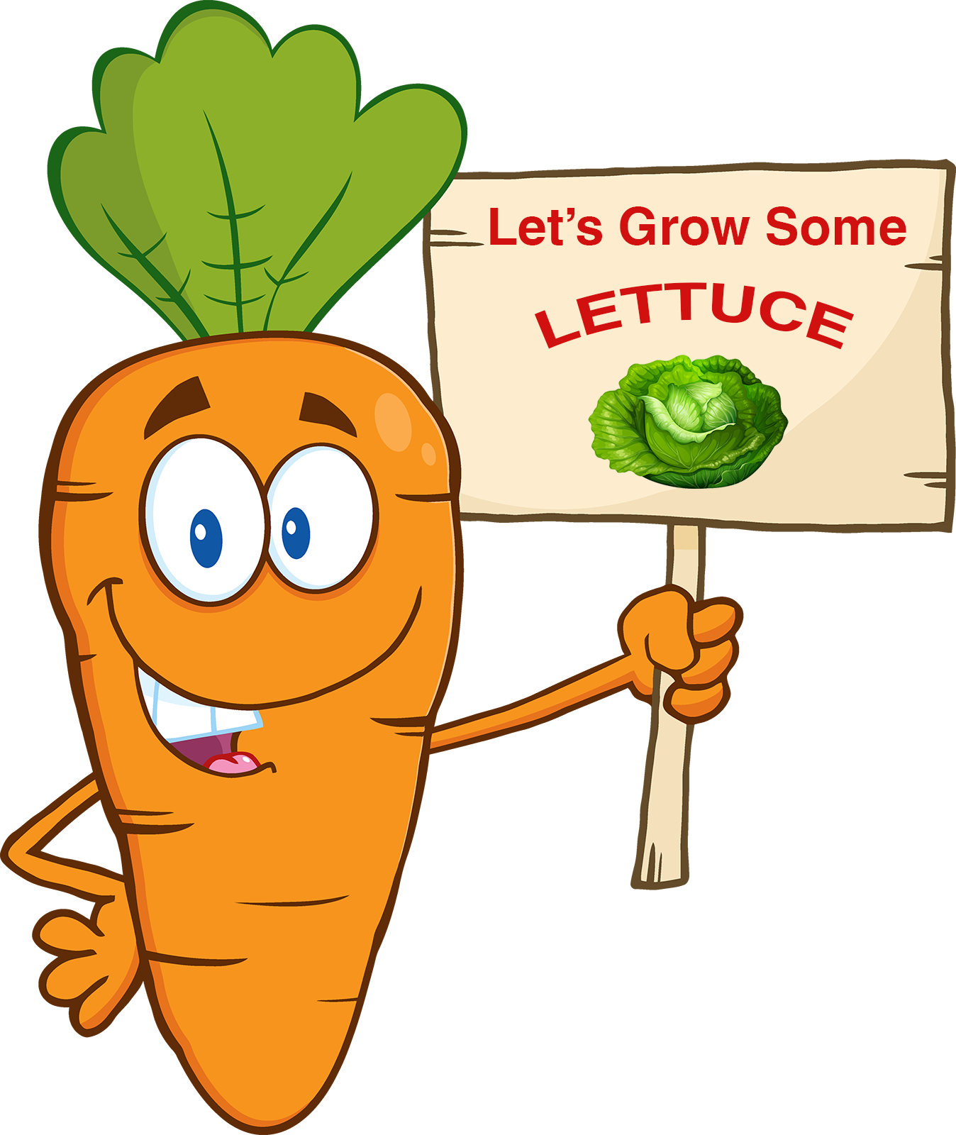 Lets Grow Lettuce - Smiling Carrot Clipart (1348x1600), Png Download