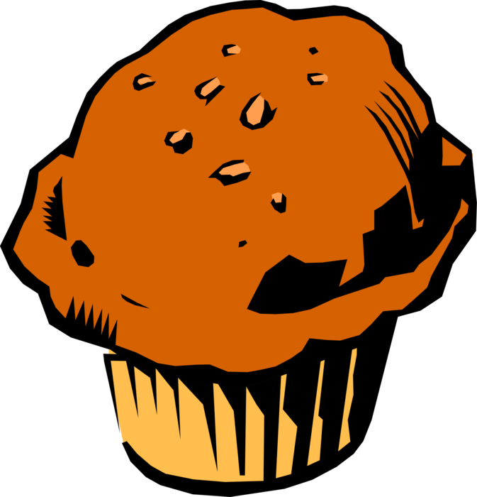 Vector Illustration Of Baked Quick Bread Muffin Eaten - Muffin Clipart - Png Download (673x700), Png Download