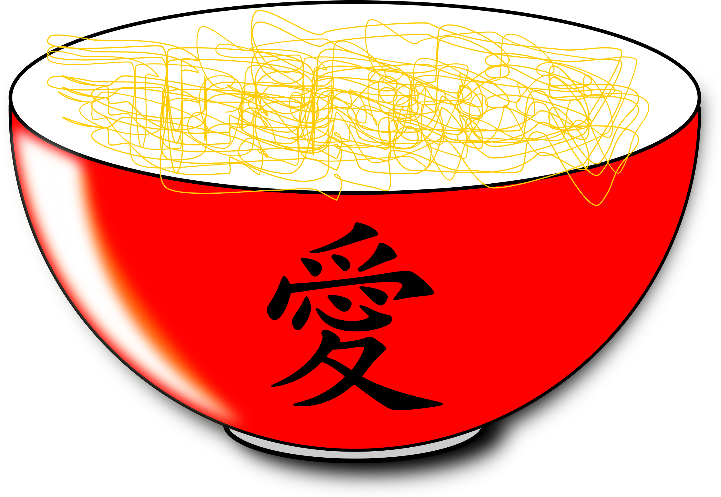 Noodles With Reflet Clip Arts - Chinese Symbol For Love - Png Download (2400x1639), Png Download