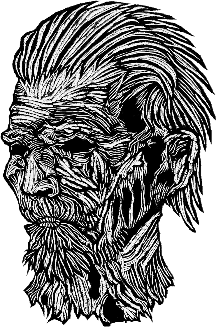Sasquatch, Linocut - Linocut Art Shirt Clipart (1000x1142), Png Download