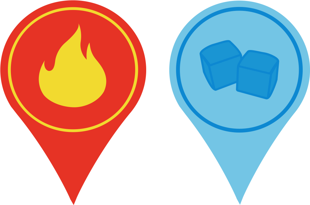 You'll Be Frozen And Unable To Play The Game For One - Fire And Ice Icon Clipart (1255x720), Png Download
