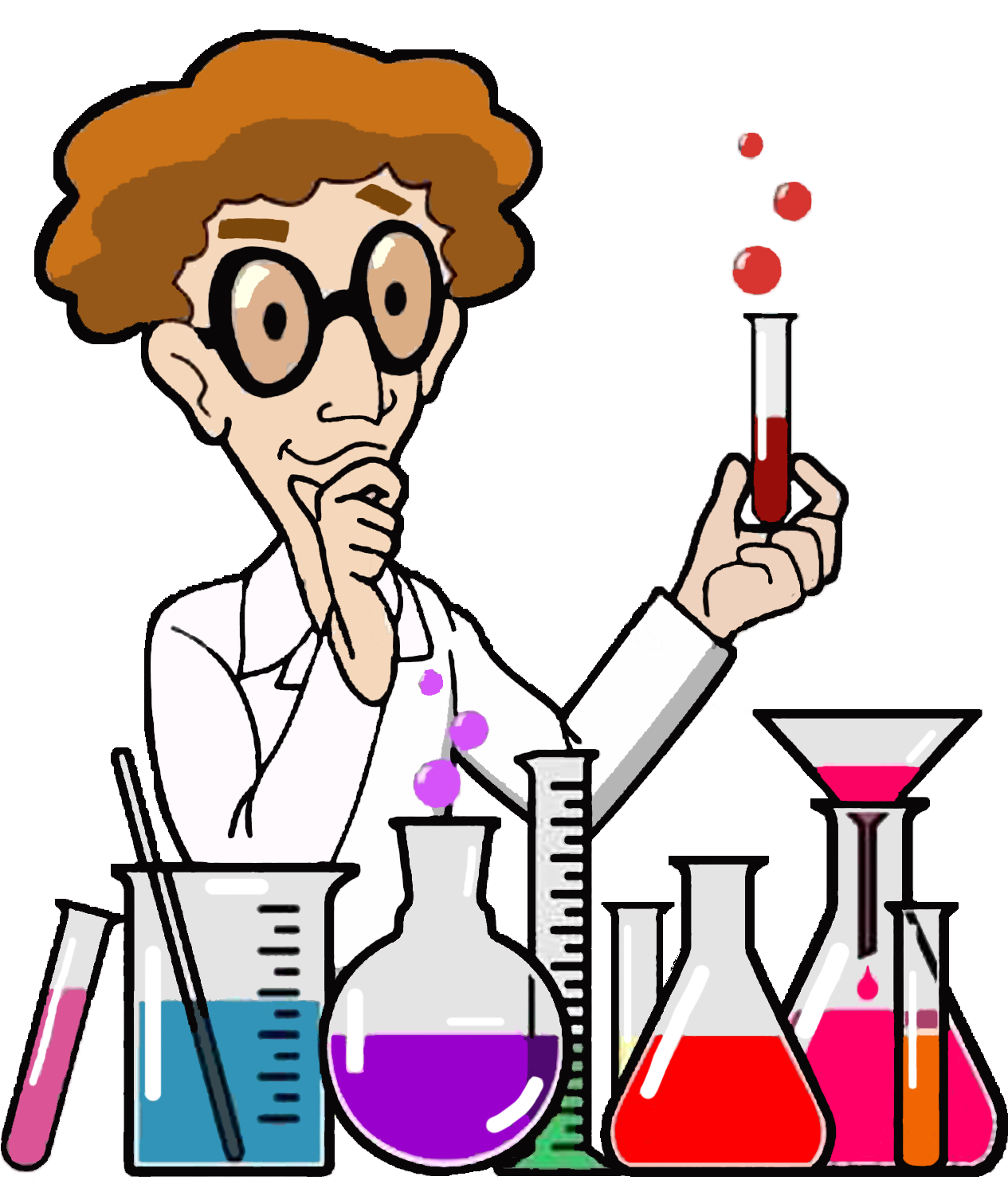 Laboratory Cartoon Scientist Clip Art Glass Catheter - Laboratoire Chimie Scientifique Dessin - Png Download (1500x1500), Png Download