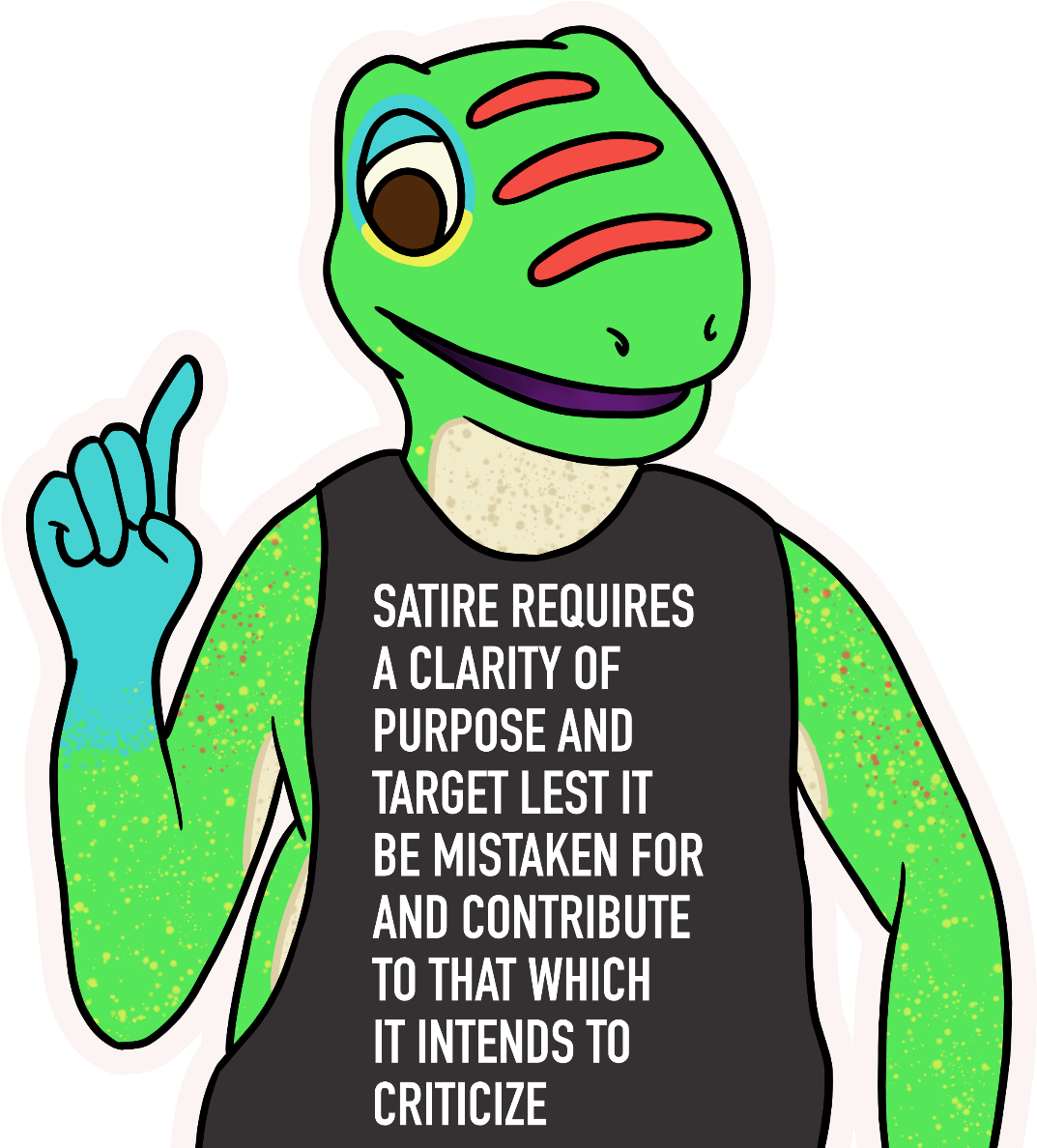 Niss Wearing The Shirt That Says "satire Requires A - Satire Clipart (1278x1282), Png Download