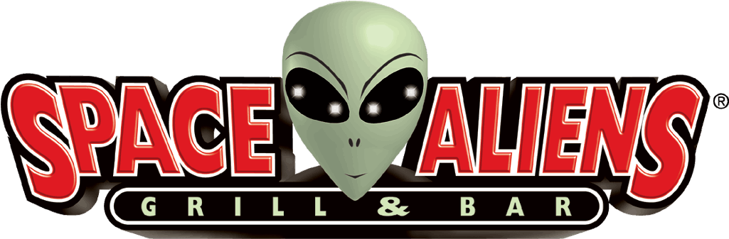 Space Aliens - Space Aliens Grill And Bar Logo Clipart (1125x449), Png Download