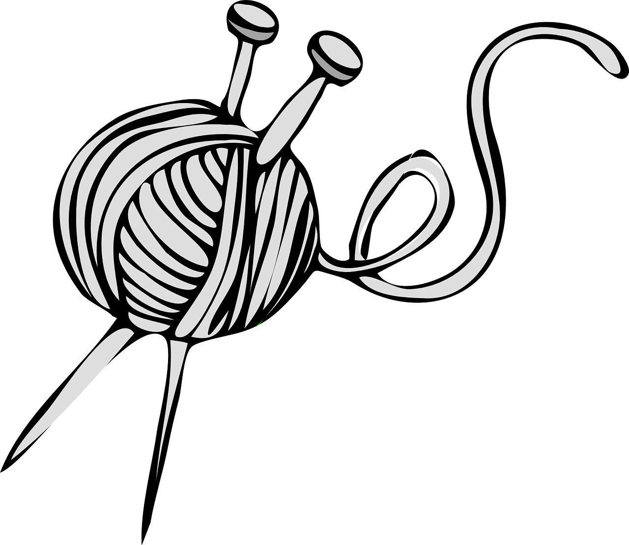 Vector Graphics,free Pictures - Knitting Needles And Yarn Clip Art - Png Download (1280x1110), Png Download