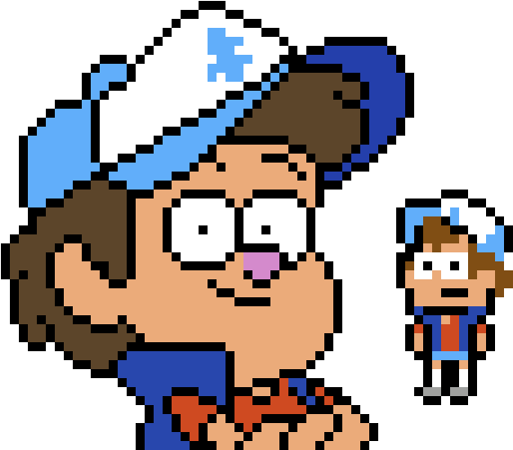 Dipper [gravity Falls] - Pixel Art Gravity Falls Dipper Clipart (650x540), Png Download