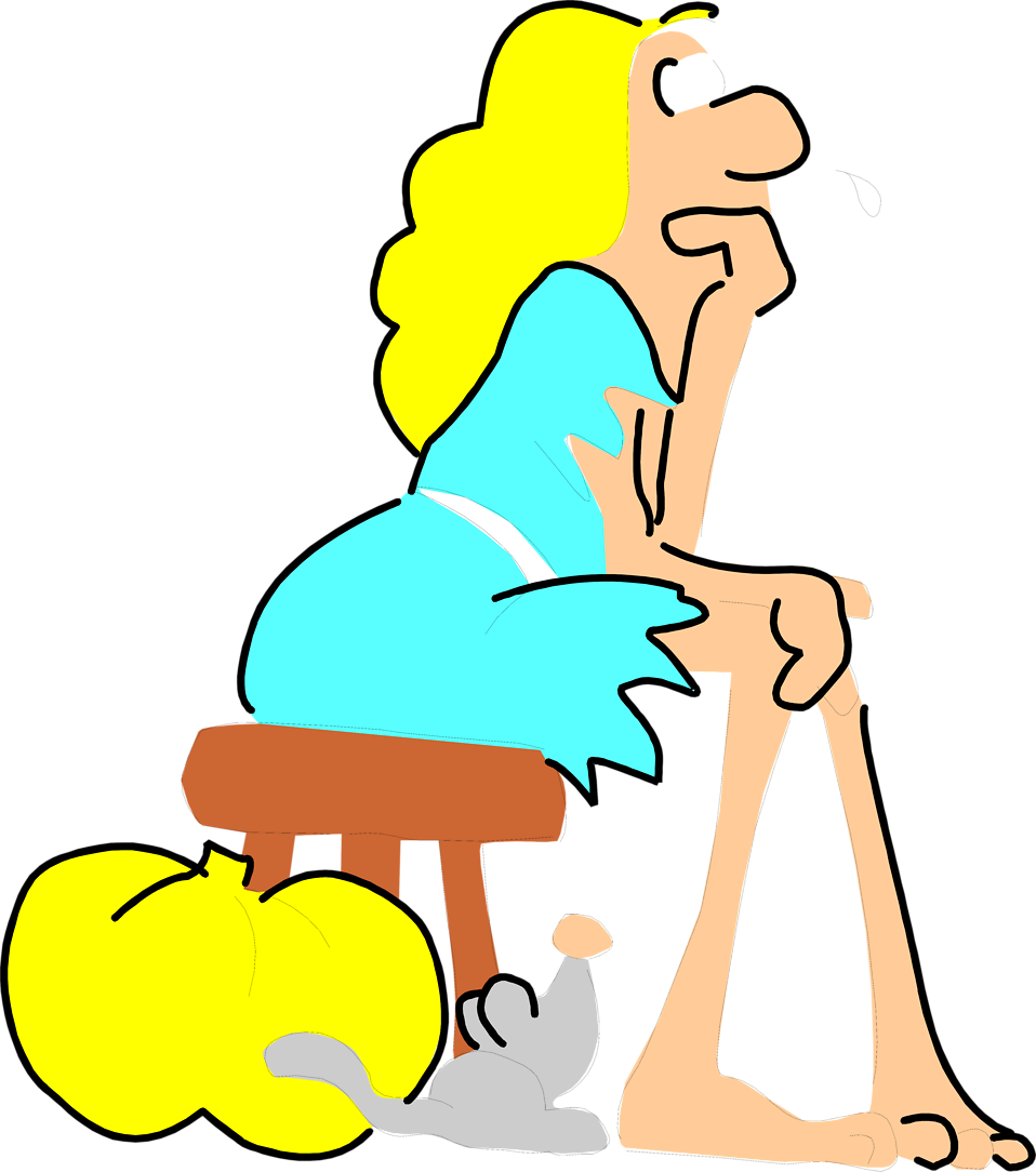 Nervous - Cartoon Woman Clipart (958x1084), Png Download