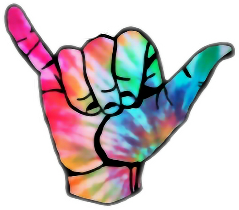 Tiedye Hand Typical Stickers Freetoedit - Clip Art - Png Download (772x676), Png Download