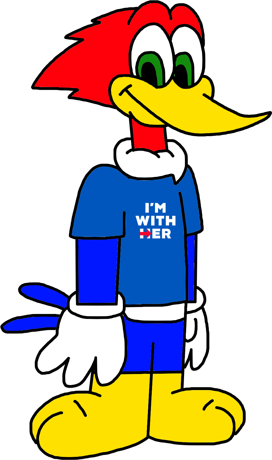 Woody Woodpecker Supports Hillary Clinton By Marcospower1996-dadrvzw - Hillary Clinton Marcospower1996 Clipart (1900x1900), Png Download