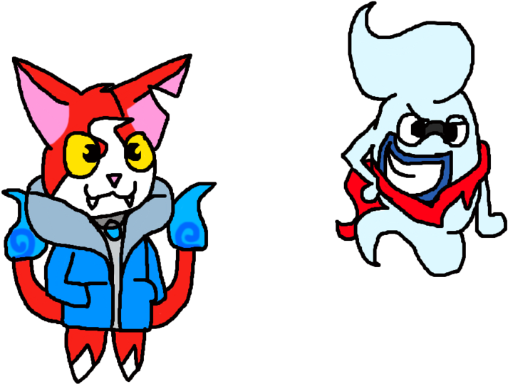 Jibanyan Sans And Whisper Papyrus By Nosila36 - Jibanyan Clipart (713x539), Png Download