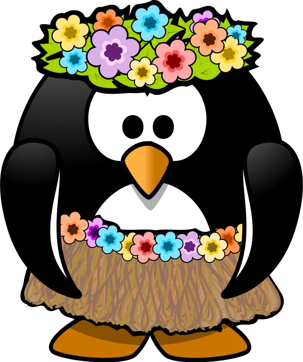 Freeuse Stock Best Hd Vintage Clip Art Toublanc Info - Hawaii Penguin - Png Download (1024x1223), Png Download