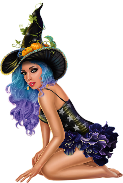 Pin By J - Tube Png Halloween Bleu Clipart (520x770), Png Download