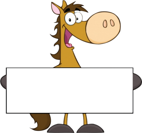 Tubes Etiquette Pancarte Parchemin - Horse Holding A Sign Clipart (600x559), Png Download