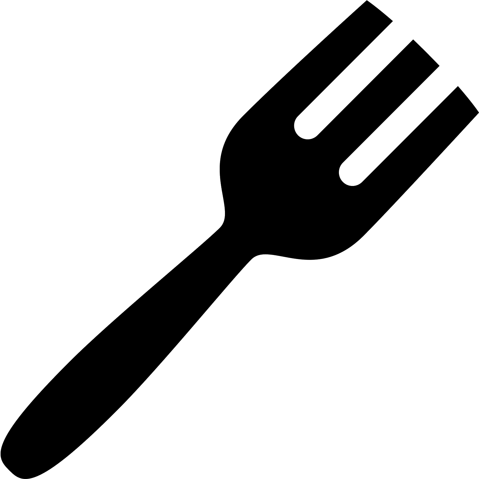 Black Fork Png - Fork Icon Png Clipart (1600x1600), Png Download