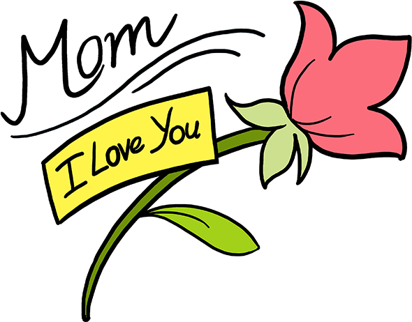 How To Draw Mother's Day Flower - Mother Clipart (680x678), Png Download