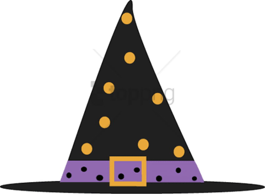 Witch Hat Clipart Polka Dot - Halloween Witch Hat Clipart - Png Download (640x480), Png Download