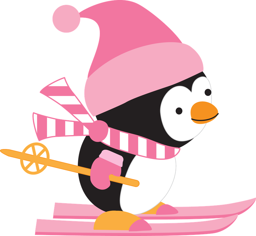 Painted Christmas Cards, Christmas Yard, Christmas - Penguins Playing In Snow Clip Art - Png Download (900x828), Png Download