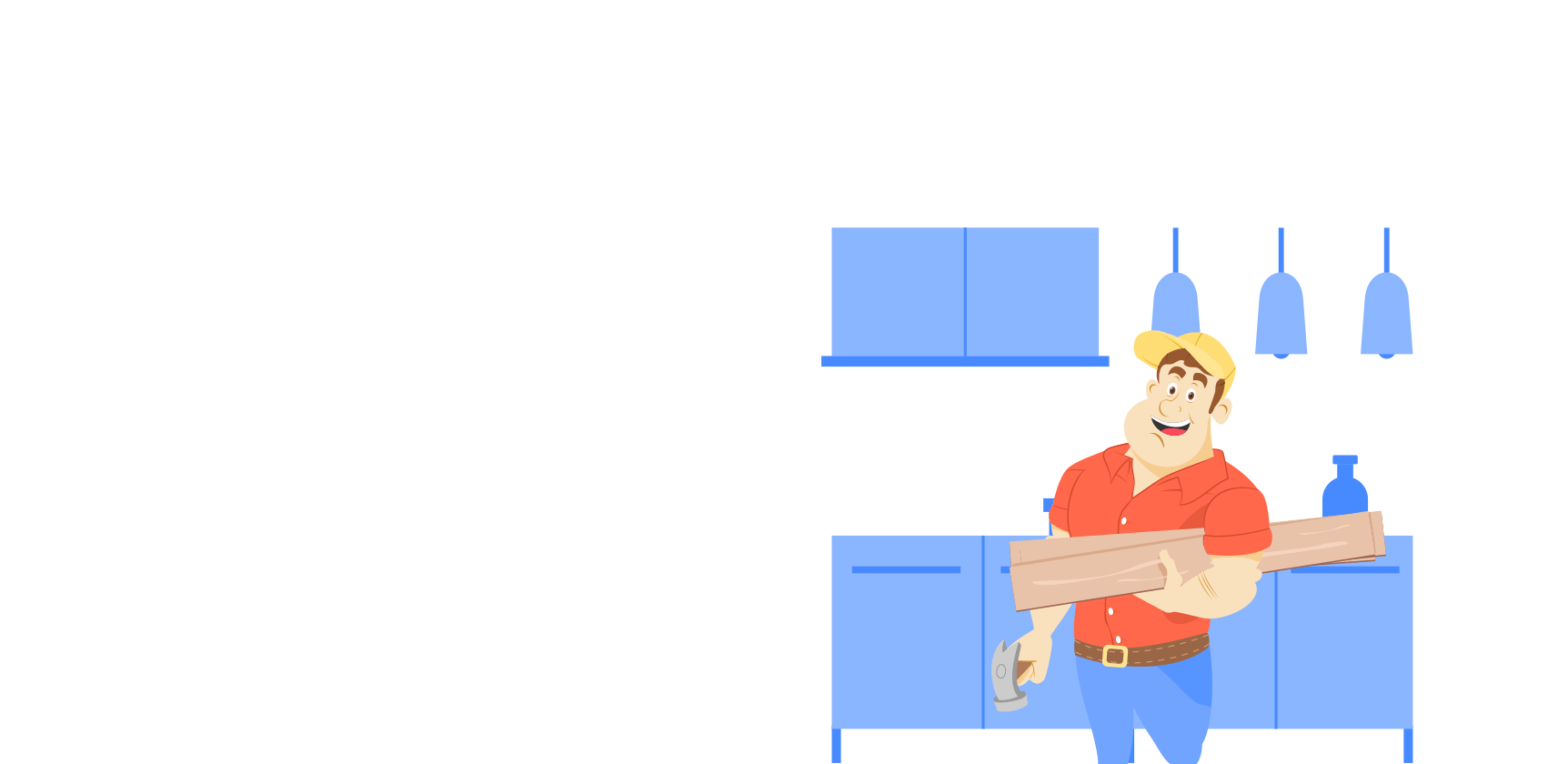 Kitchen Remodeling Contractors - Cartoon Clipart (1724x840), Png Download