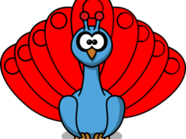 Peacock Clipart Embroidery - Peacock Cartoon - Png Download (640x480), Png Download