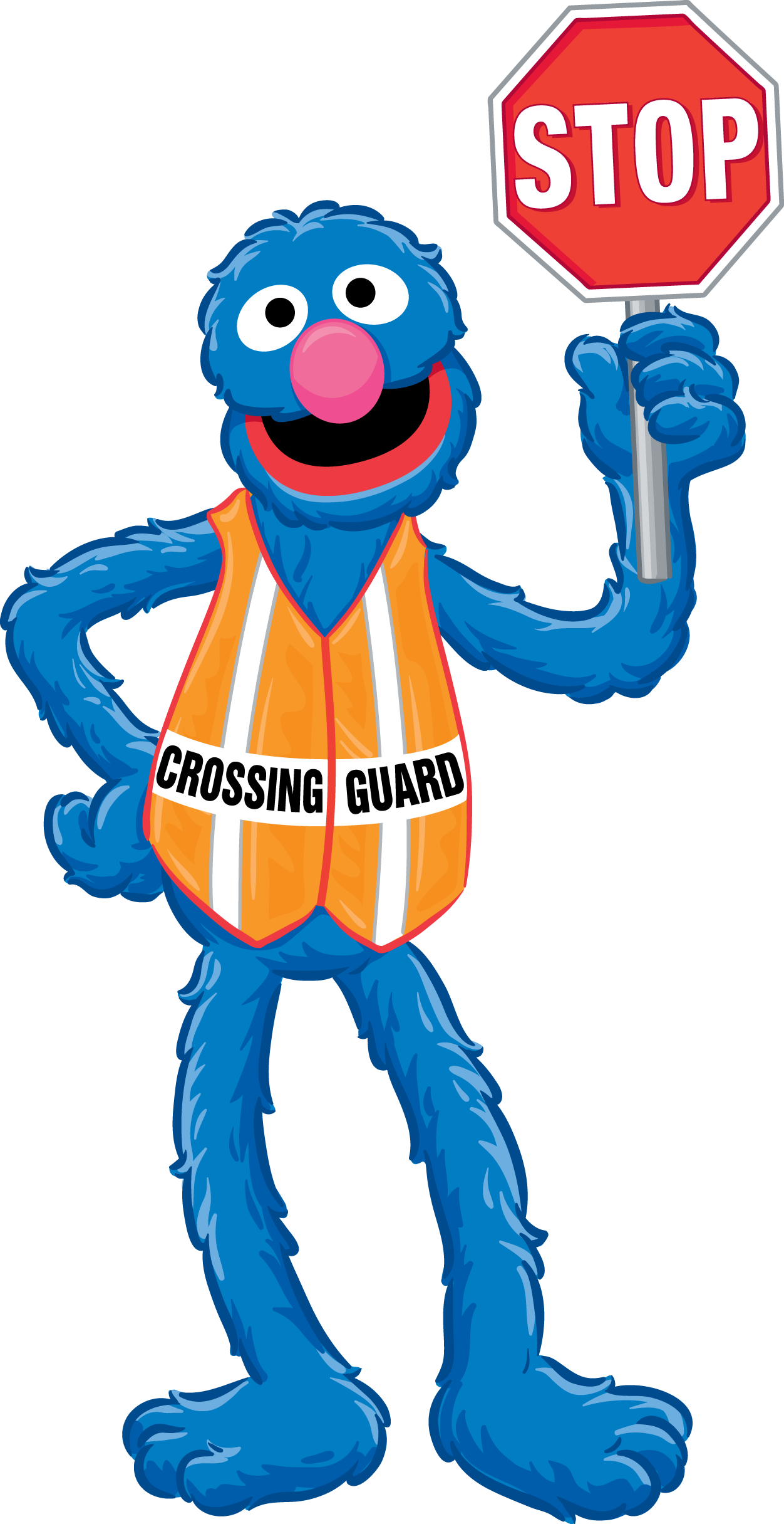 Grovercrossingguard - Personajes Plaza Sesamo Png Clipart (1252x2431), Png Download