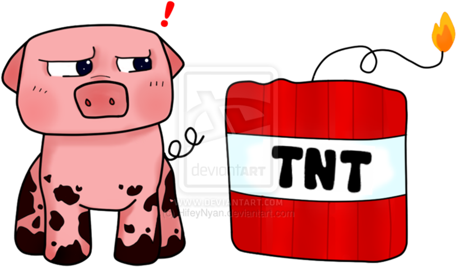 Minecraft Tnt Cliparts - Minecraft Clipart Pig - Png Download (894x894), Png Download
