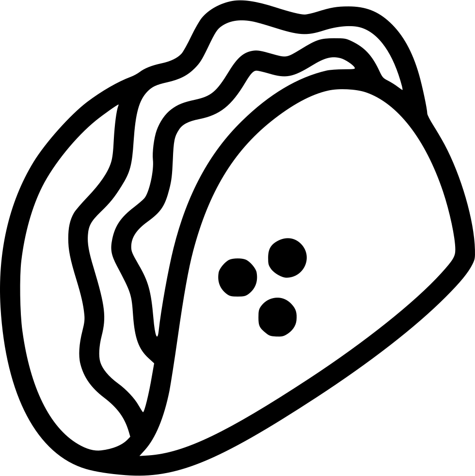 Taco Clipart Svg - Taco Vector Png White Transparent Png (980x982), Png Download