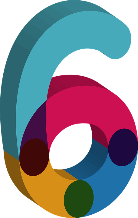 Number 6 Outline - Numerical 6 Clipart (456x720), Png Download