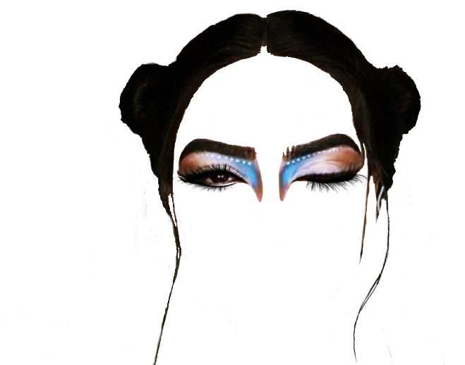 Ftestickers Wig Eyes Makeup Spacebuns Render Freetoedit - Cosmetics Clipart (1024x1025), Png Download