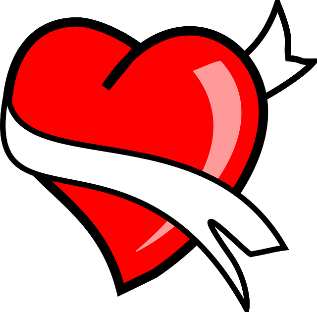 Heart With Banner Png Clipart (640x630), Png Download