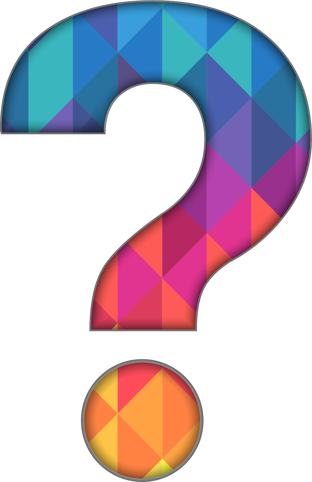 Colorful Question Mark Clipart - Png Download (1001x1543), Png Download