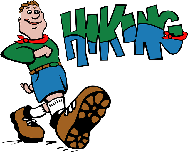 Mountain, People, Happy, Cartoon, Free, Hiking, Shoes - Hiking Clip Art Free - Png Download (640x516), Png Download